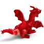 Preview: Carl Dick Plush Toy Dragon sitting red