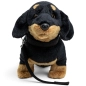 Preview: Carl Dick Plush Toy Dachshund standing black with lead