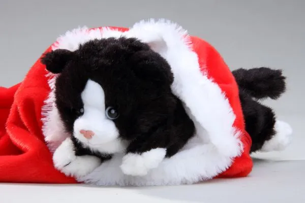 Carl Dick Plush Toy Cat in X-Mas Socking