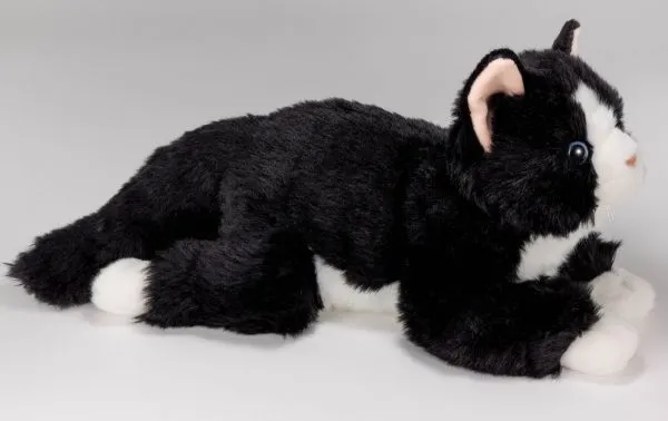 Carl Dick Plush Toy Cat black-white lying