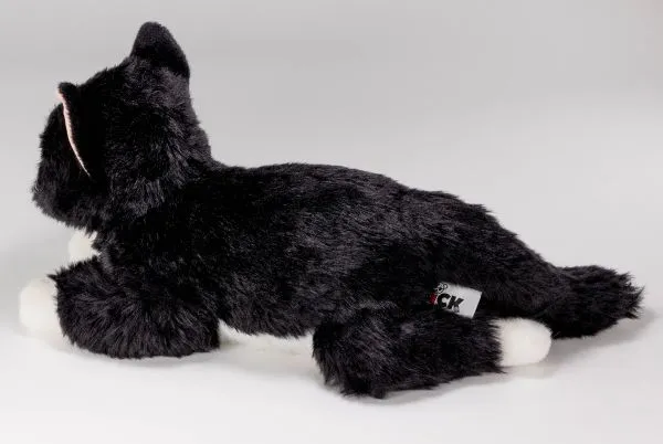 Carl Dick Plush Toy Cat black-white lying