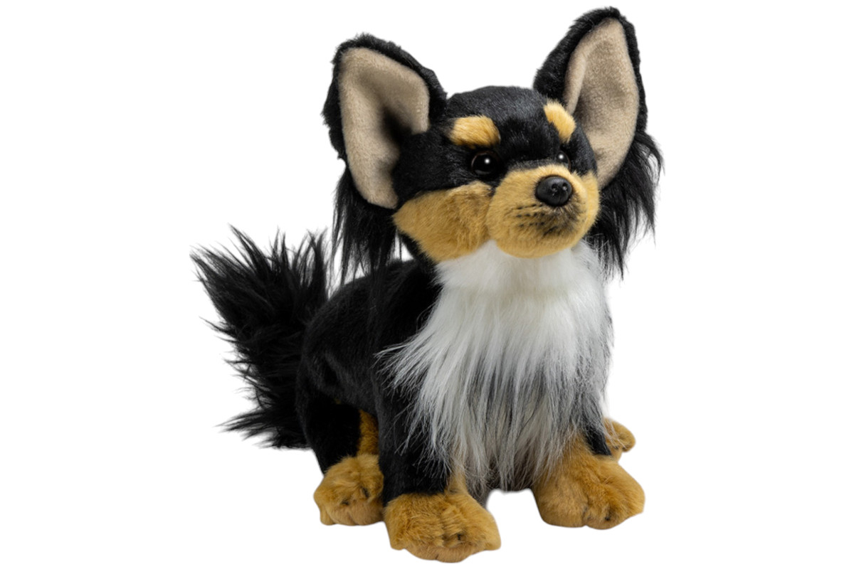 Carl Dick Plüschtier Chihuahua sitzend schwarz-braun