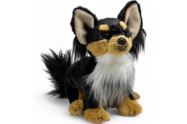 Carl Dick Plüschtier Chihuahua sitzend schwarz-braun