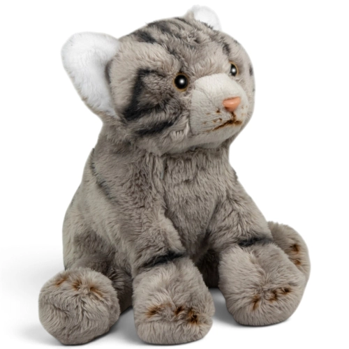 Carl Dick Plush Toy Cat grey sitting