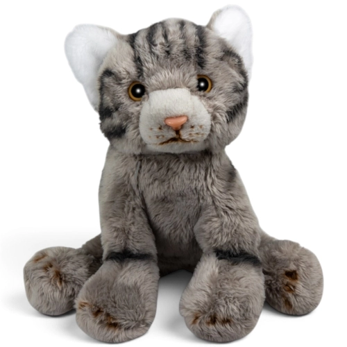 Carl Dick Plush Toy Cat grey sitting