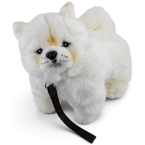 Carl Dick Plüschtier Chow Chow mit Leine weiß