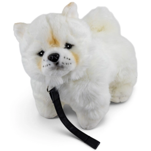 Carl Dick Plüschtier Chow Chow mit Leine weiß