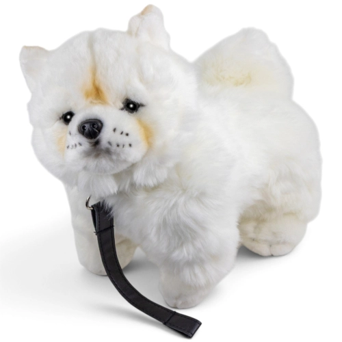 Carl Dick Plüschtier Chow Chow mit Leine weiß