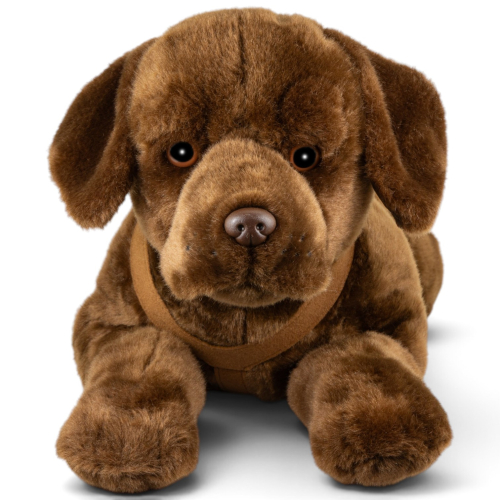 Preview: Carl Dick Plüschtier Labrador Retriever braun mit Geschirr