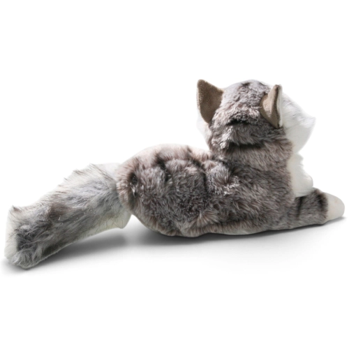 Carl Dick Plush Toy Cat, Persian-Cat lying grey-white