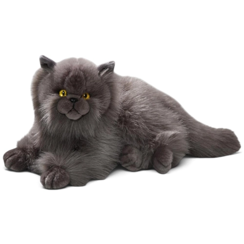 Carl Dick Plush Toy Cat, Persian-Cat lying grey