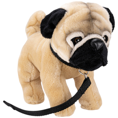 Carl Dick Plüschtier Mops mit Leine stehend