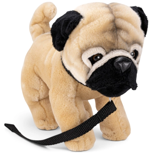 Carl Dick Plüschtier Mops mit Leine stehend