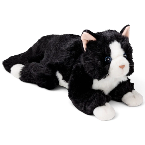 Carl Dick Plush Toy Cat black-white lying