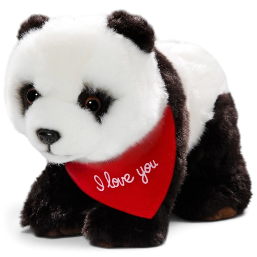 Carl Dick panda plush toy with a customisable logo scarf