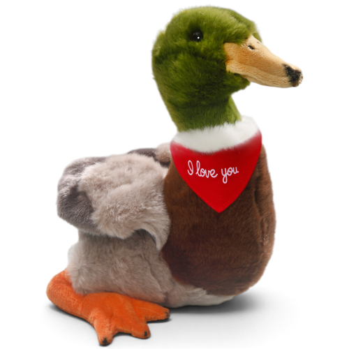 Carl Dick Stockente als Plüschtier mit bedruckbarem Logo-Halstuch