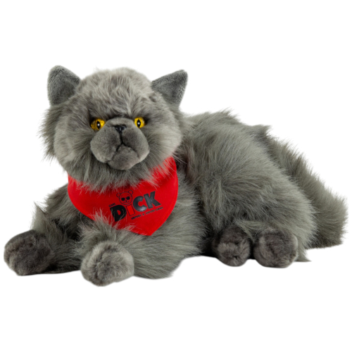 Carl Dick Plüschtier Graue Katze mit Tuch