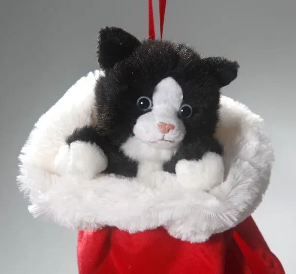 Carl Dick Plush Toy Cat in X-Mas Socking