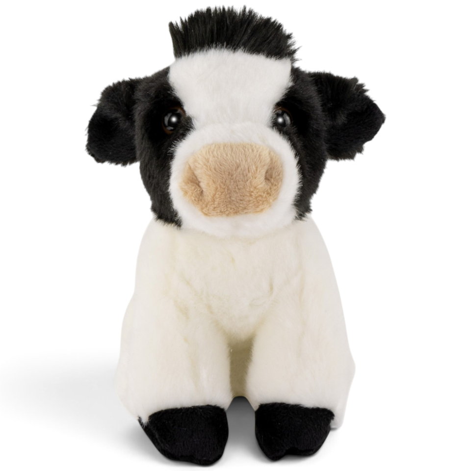 Carl Dick Plush Toy Cow sitting black-white