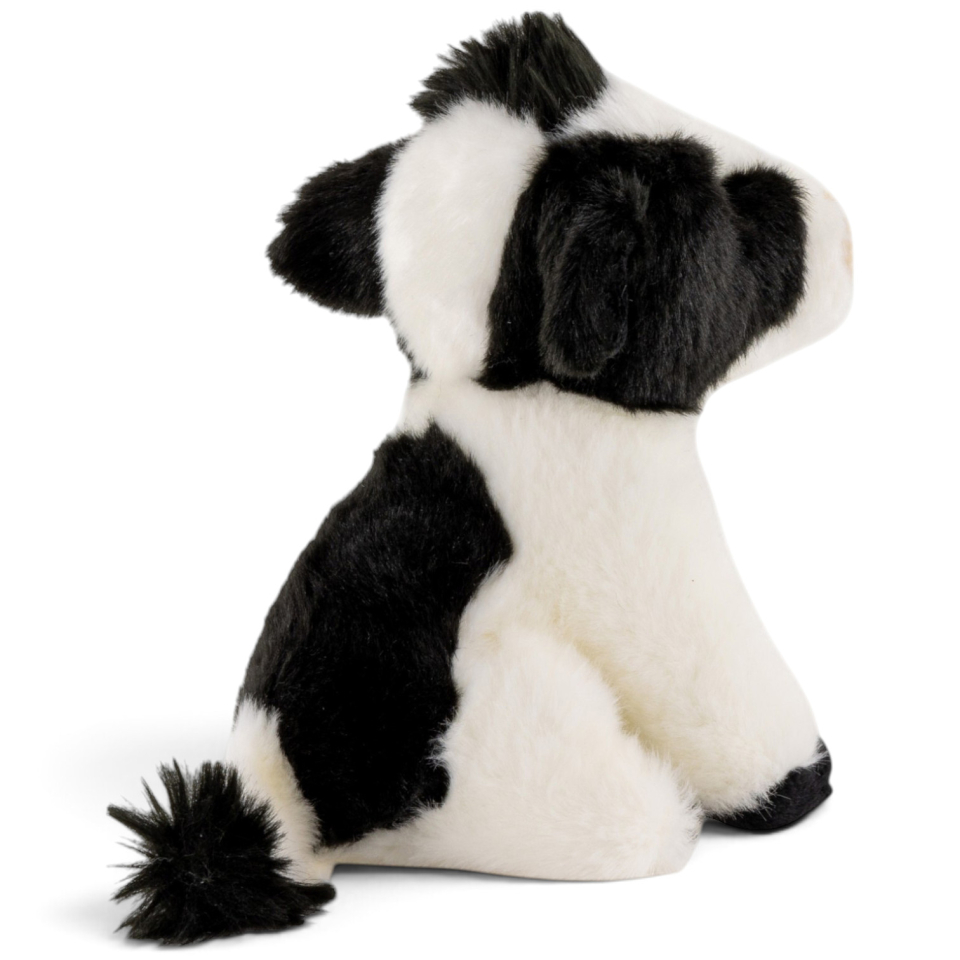 Carl Dick Plush Toy Cow sitting black-white