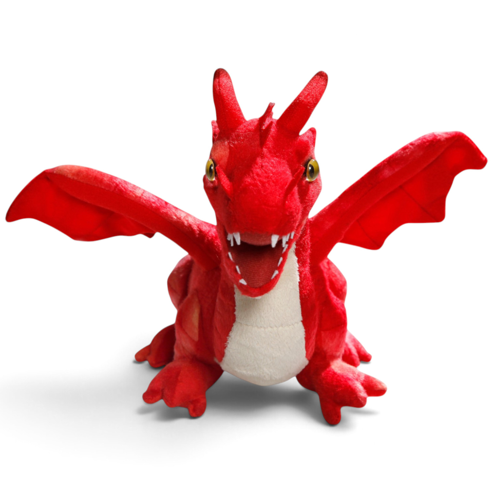 Carl Dick Plush Toy Dragon sitting red