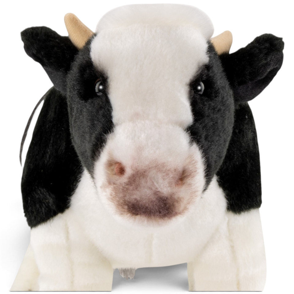 Carl Dick Plush Toy Cow standing black-white