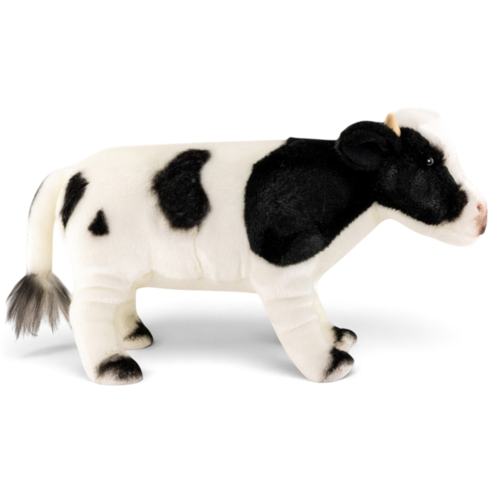 Carl Dick Plush Toy Cow standing black-white