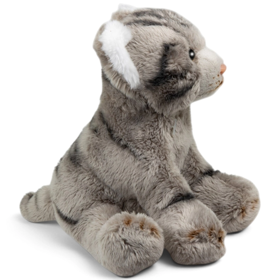 Carl Dick Plush Toy Cat grey sitting