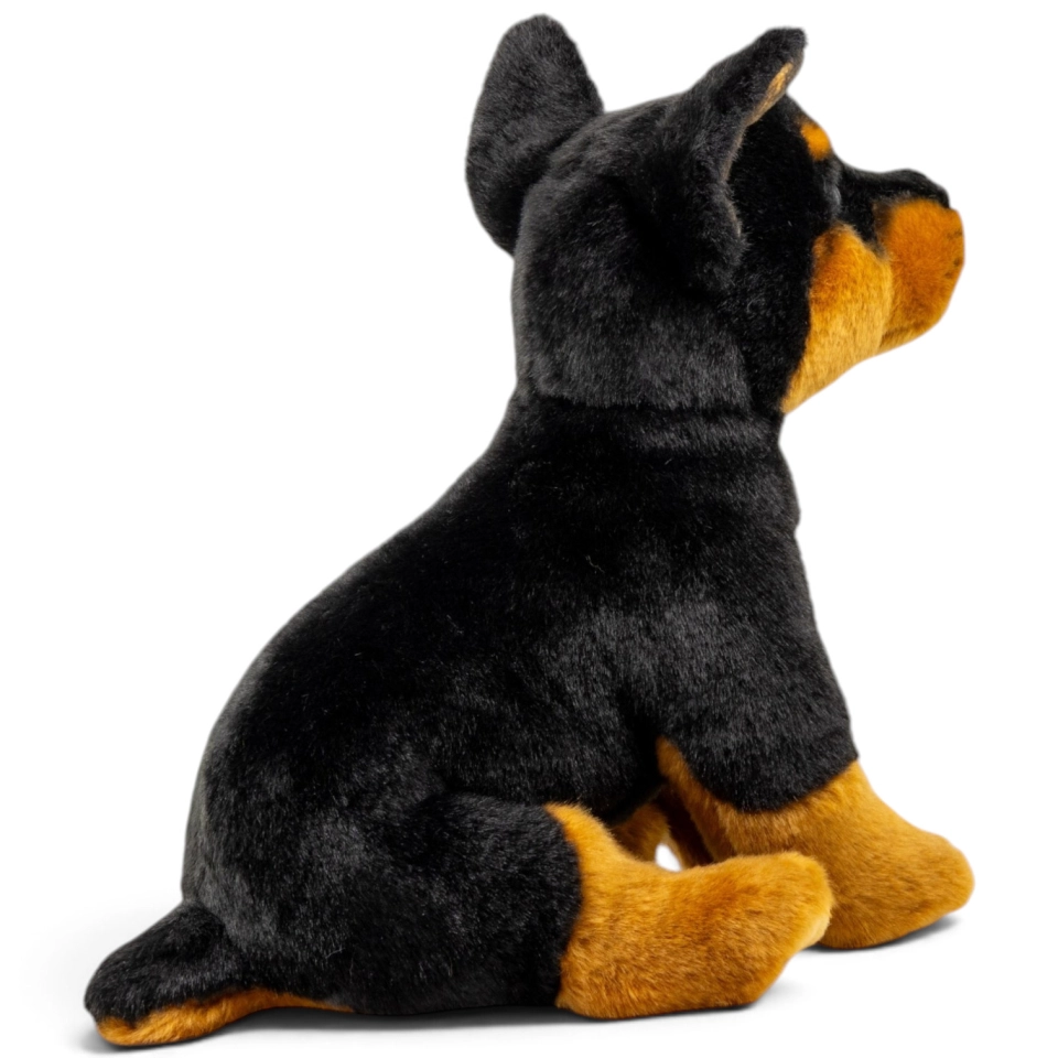 Carl Dick Plüschtier Dobermann Hund sitzend