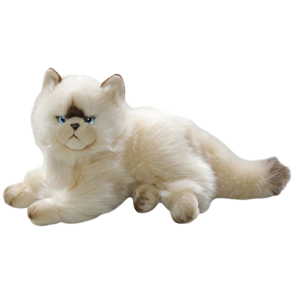 Carl Dick Plüschtier Katze, Perserkatze liegend beige