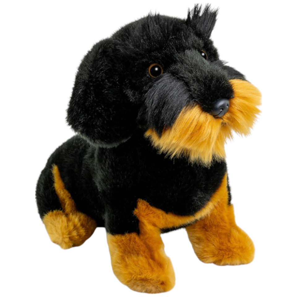 Carl Dick Plüschtier Dackel, Rauhaardackel schwarz sitzend