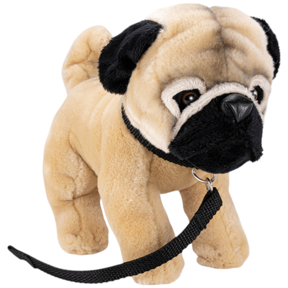 Carl Dick Plüschtier Mops mit Leine stehend