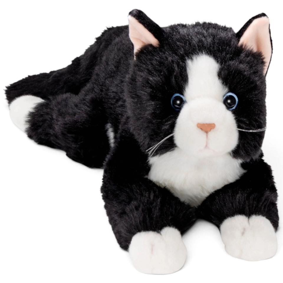Carl Dick Plush Toy Cat black-white lying