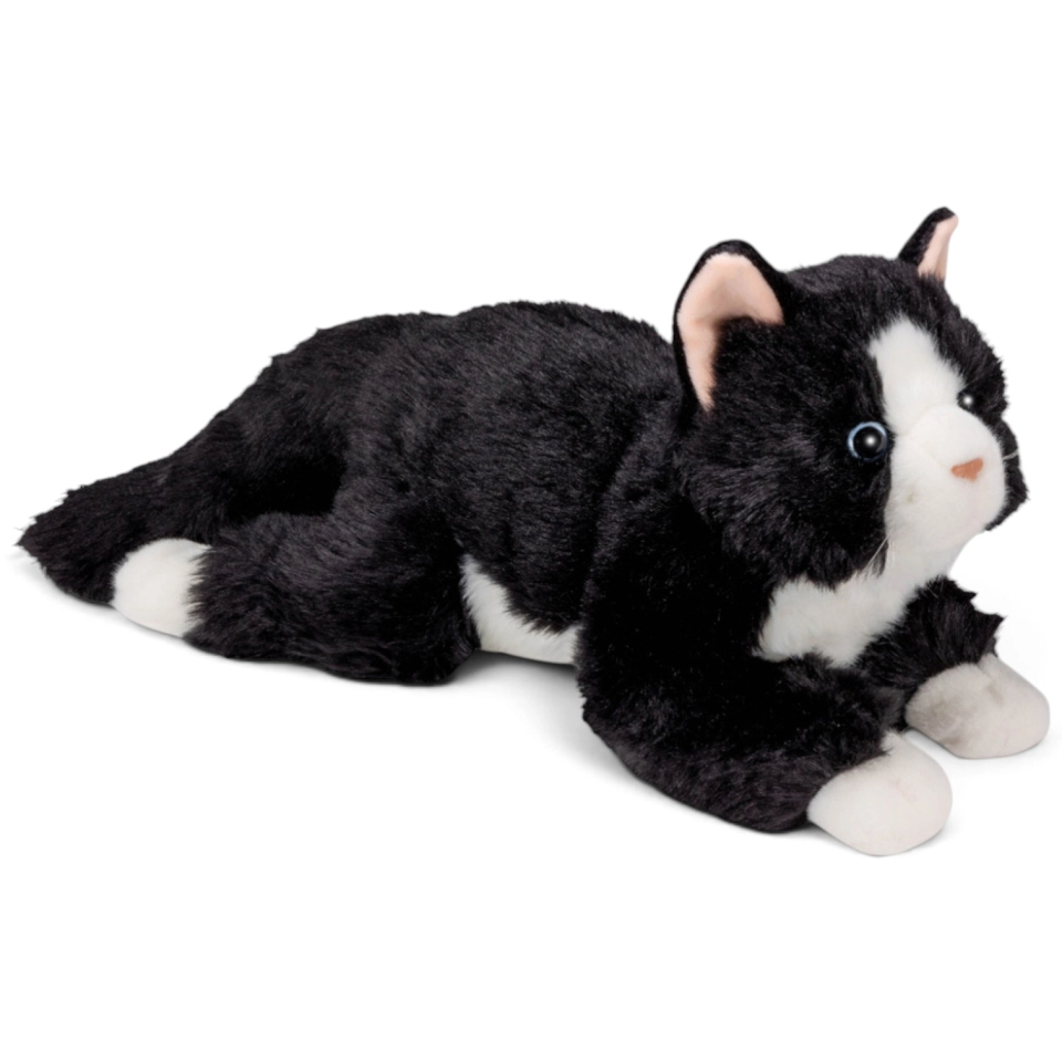 Carl Dick Plush Toy Cat black-white lying