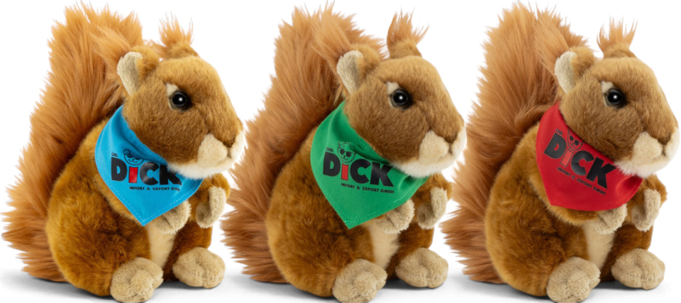 Carl Dick Plüschtier Eichhörnchen mit Tuch