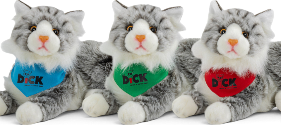 Carl Dick Plüschtier Maine Coon Katze mit Tuch