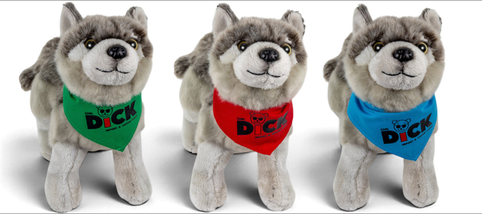 Carl Dick Plush Toy Wolf with scarf