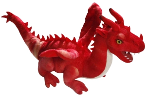 Drachen sitzend rot
