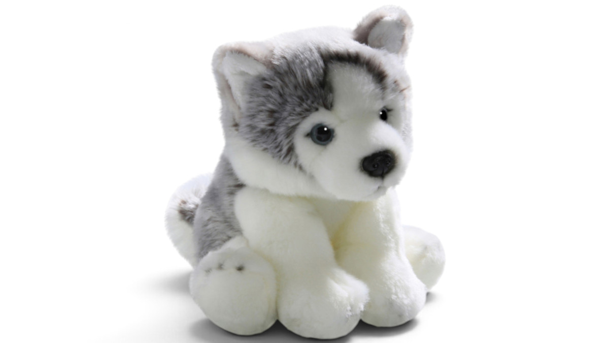 Peluche - peluche floppy choopy husky gris et blanc – 22 cm gris - Gipsy Toys